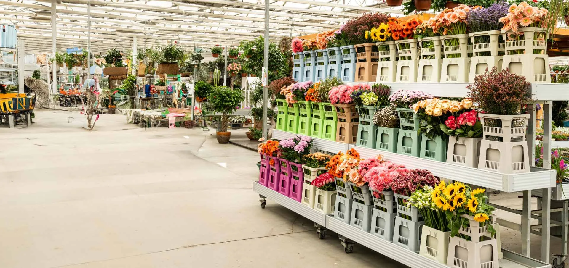 Floristería con sistema de florero